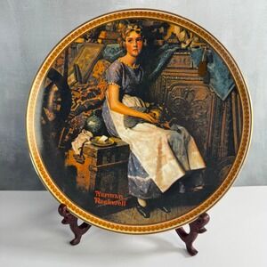 Knowles Norman Rockwell Collector Plate 8.5" 1980s Dreaming Attic Art